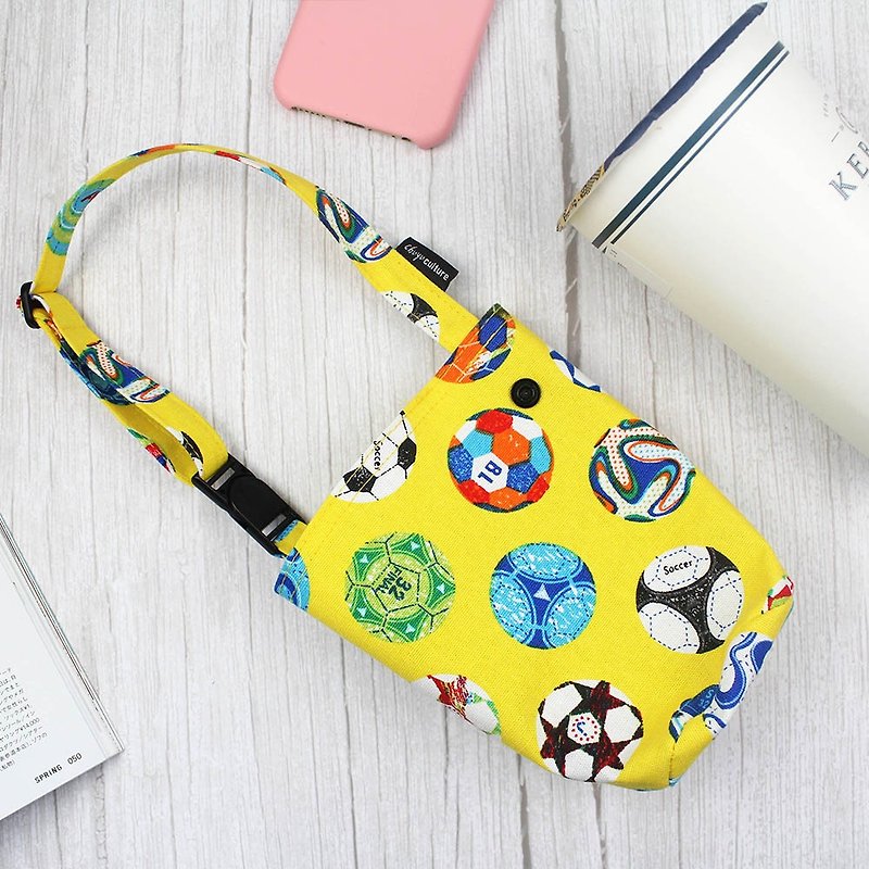 【Promotion】Chuyu Taiwan Flower Cloth Drink Cup Bag-Adjustable Handle/With Buckle/Environmental Cup Cover - Beverage Holders & Bags - Other Materials Multicolor