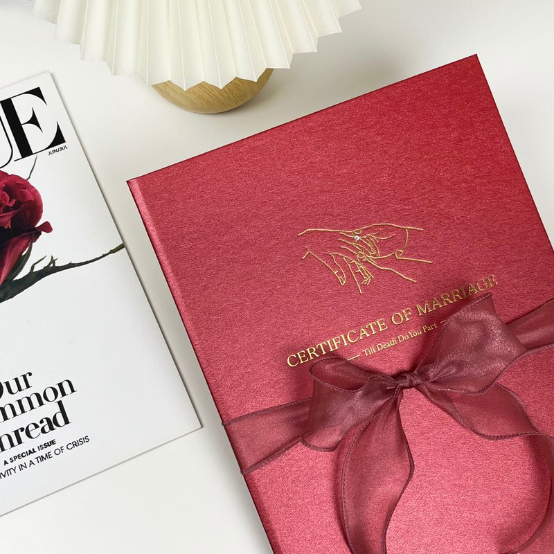燙金結婚書約套組│戶政事務所可用│珠光赤紅色│結婚書約組 - 結婚書約 - 紙 