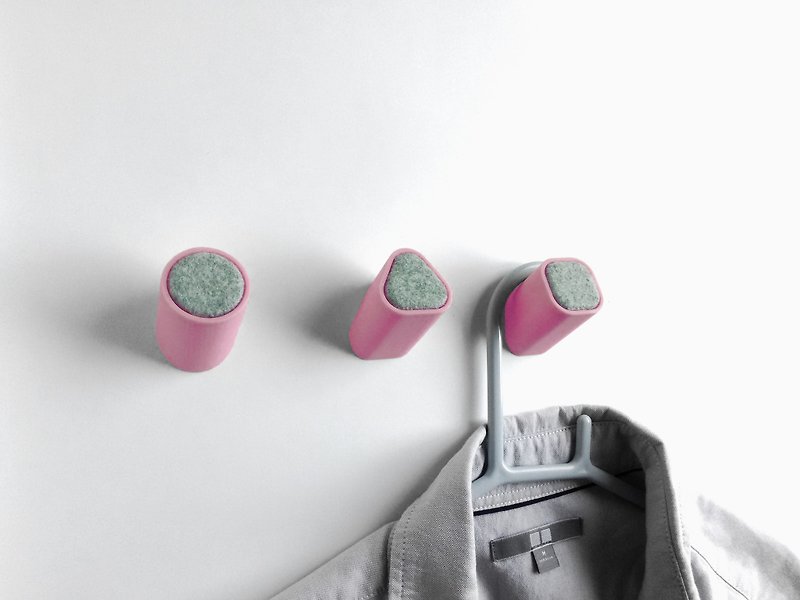 Wall hooks, house wall hooks, children coat hangers, kids and babies, baby room - キッズ家具 - 紙 ピンク