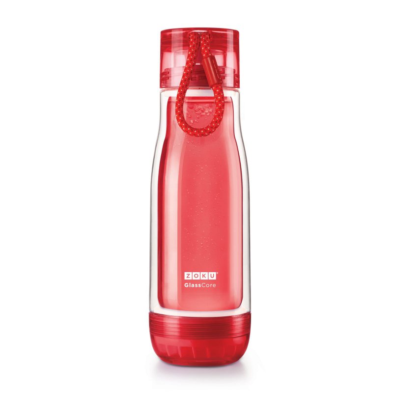 ZOKU 雙層懸浮式玻璃膽水樽 475ml - 紅色 - 水壺/水瓶 - 玻璃 紅色