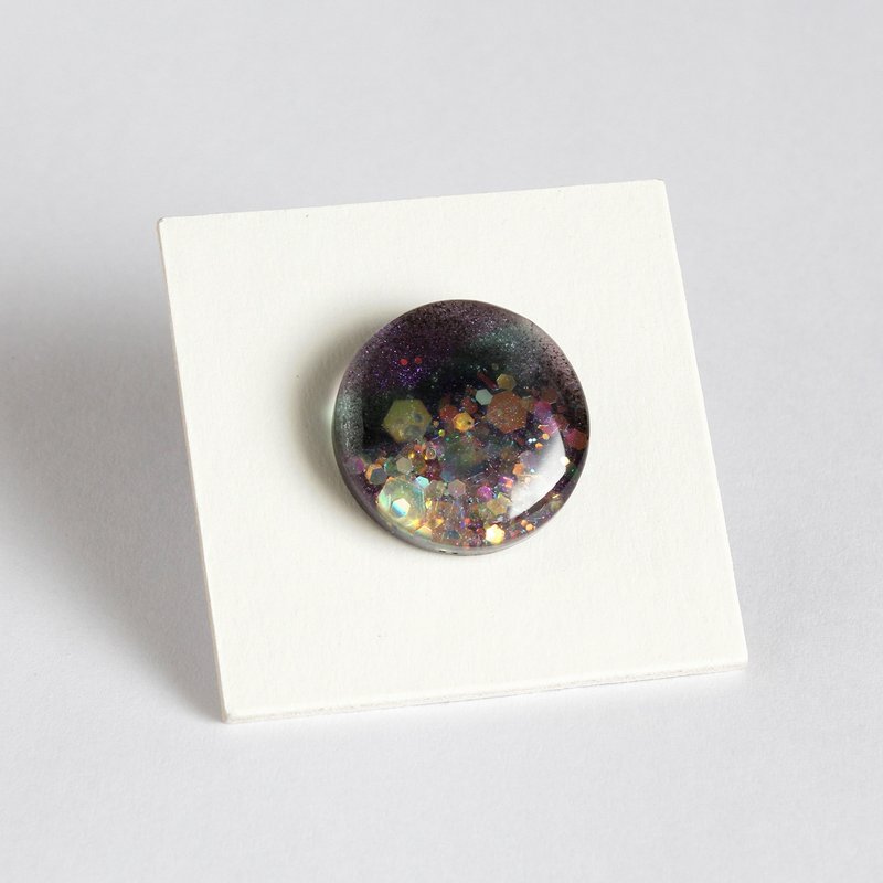 龍后 / 樹脂耳環 / 單隻 / 圓形色票 - 耳環/耳夾/耳骨夾 - 樹脂 紫色