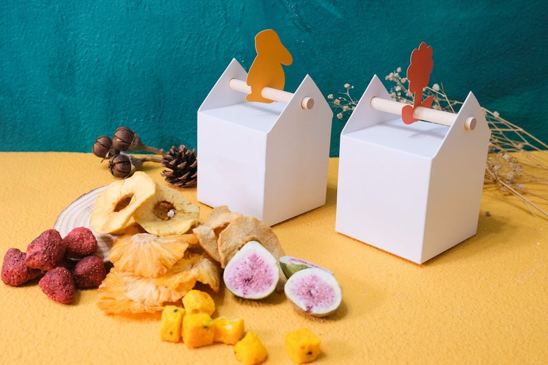 [Heguo] Rabbit and Little Flower White House Gift Box (set of 2 boxes) (with Teacher’s Day card) - Dried Fruits - Other Materials White