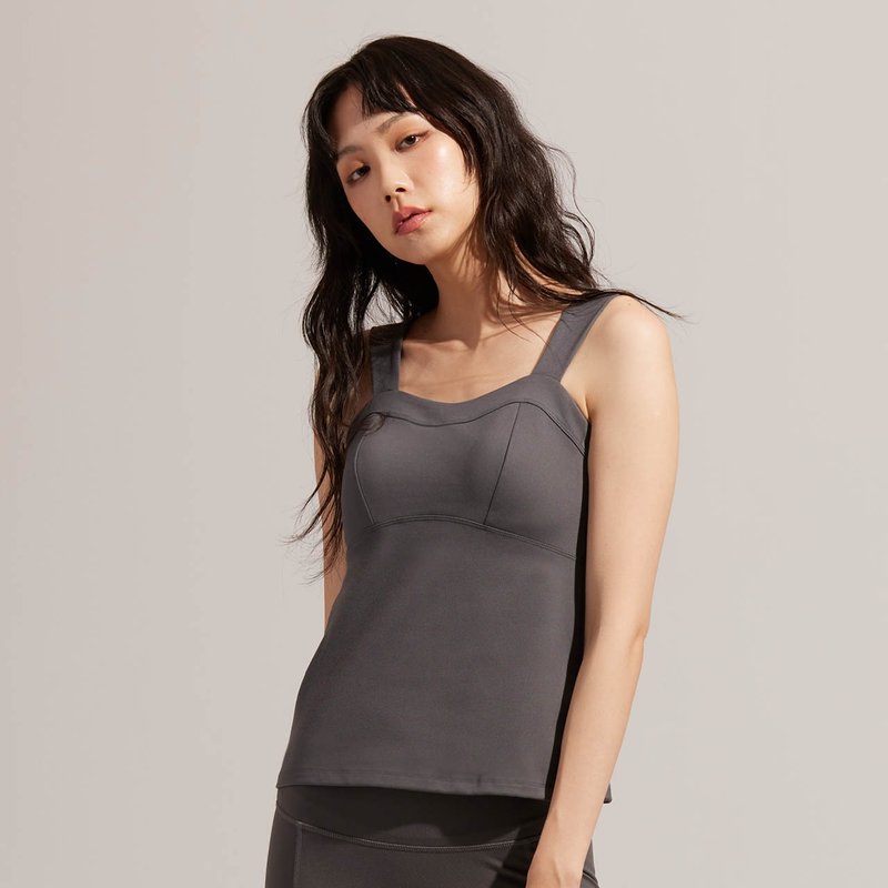 REBOOT動能-極細起毛フィットBRA TOP-マグネティックグレー - ベスト - ポリエステル グレー