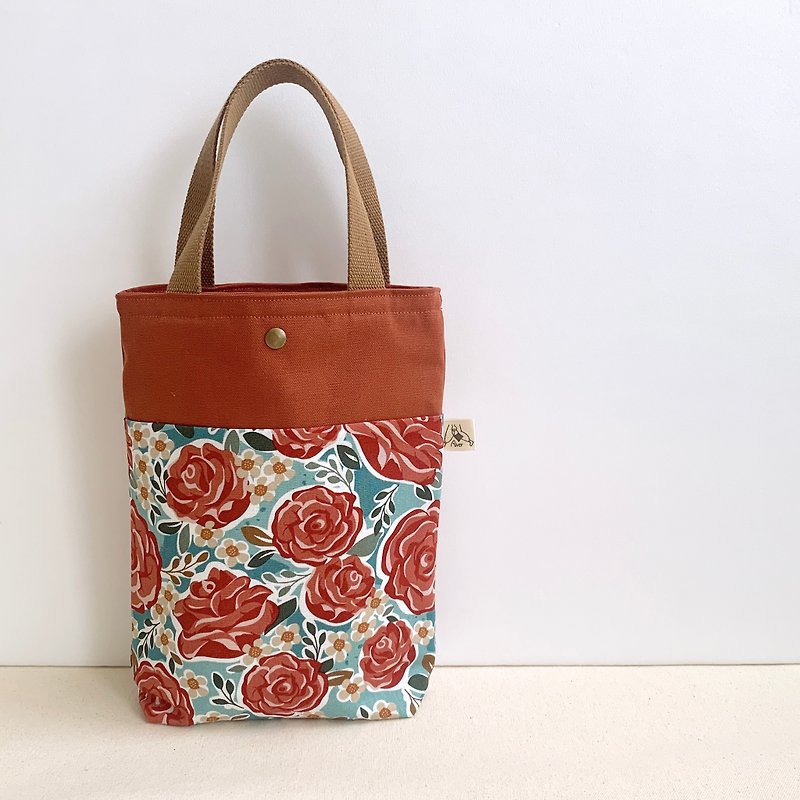 【River】Small Handbag/Rose/Red - กระเป๋าถือ - ผ้าฝ้าย/ผ้าลินิน สีแดง
