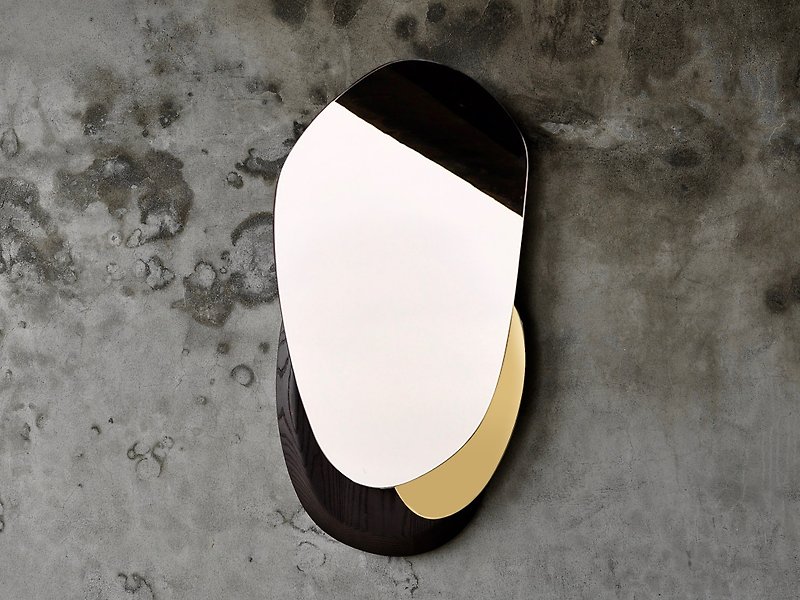 APIPIA  |   Pebble Wall Mirror鵝卵石鏡飾 牆面鏡 鏡子 - 裝飾/擺設  - 玻璃 橘色
