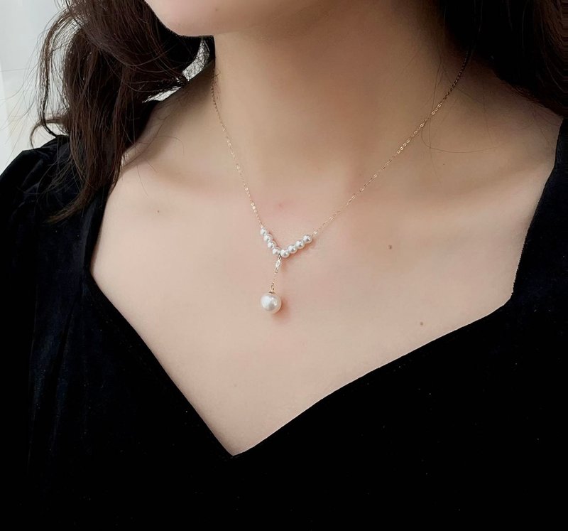 Flowing Light Variations heart Whisper Freshwater Pearl Bracelet pearl necklace - สร้อยข้อมือ - ไข่มุก สีทอง