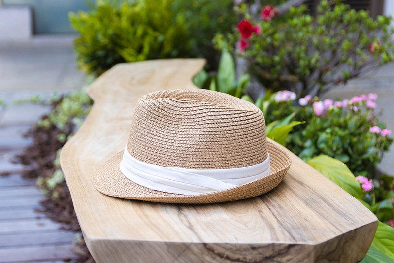 Unni literary and artistic straw hat - woven hat hat straw hat sun protection st - Hats & Caps - Plants & Flowers Brown