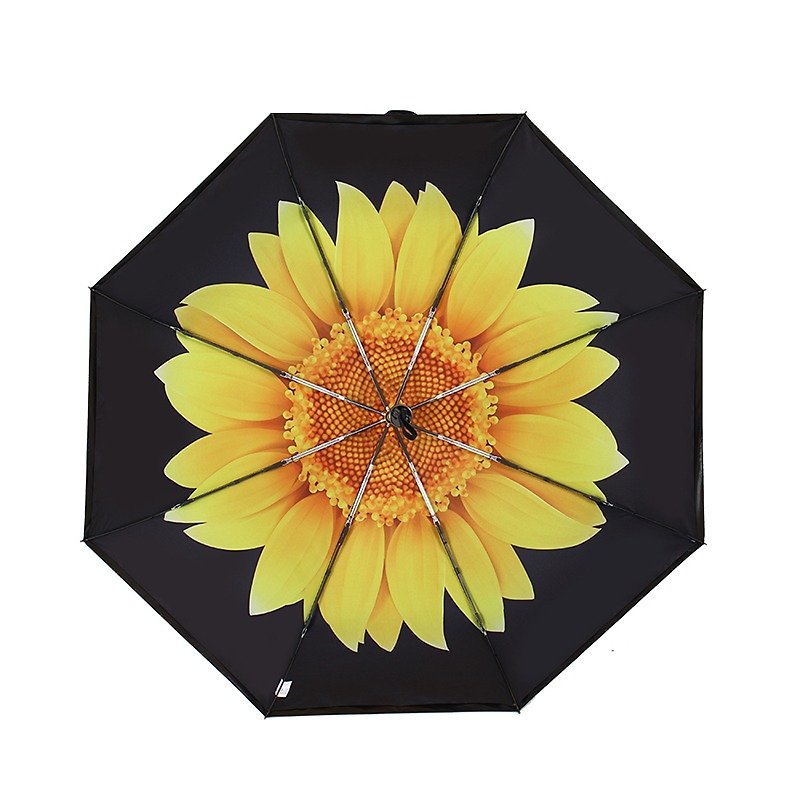 【德國kobold】抗UV零透光智能防曬-驚豔系列-遮陽防曬降溫傘 -雙層三折傘-向日葵 - 雨傘/雨衣 - 其他材質 