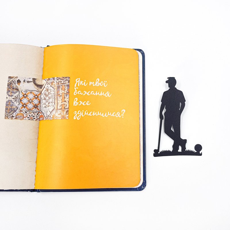 金屬高爾夫書籤 極簡揮桿球員 閱讀配件 - 書籤 - 其他金屬 黑色