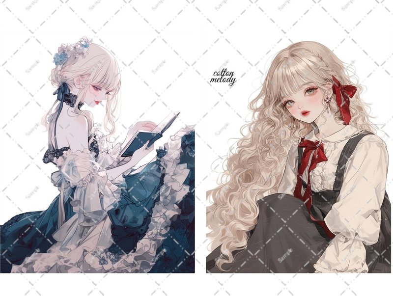 original sticker no.6623 人物ステッカー オリジナルステッカー 人物ステッカー 女の子ステッカー オリジナル人物ステッカー - 貼紙 - 紙 