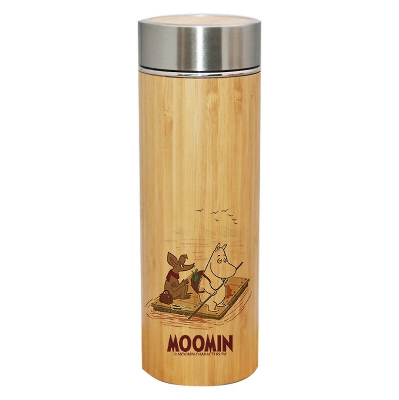 Moomin嚕嚕米授權-木紋不鏽鋼保溫瓶 - 其他 - 其他金屬 咖啡色