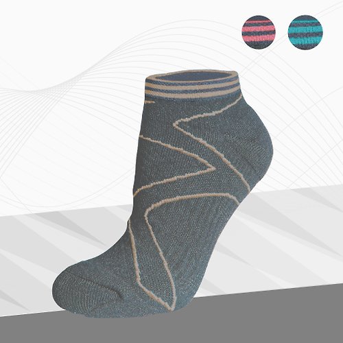 ZILA SOCKS | 台灣織襪設計品牌 抗菌除臭.輕加壓船型襪(深灰) | 3色