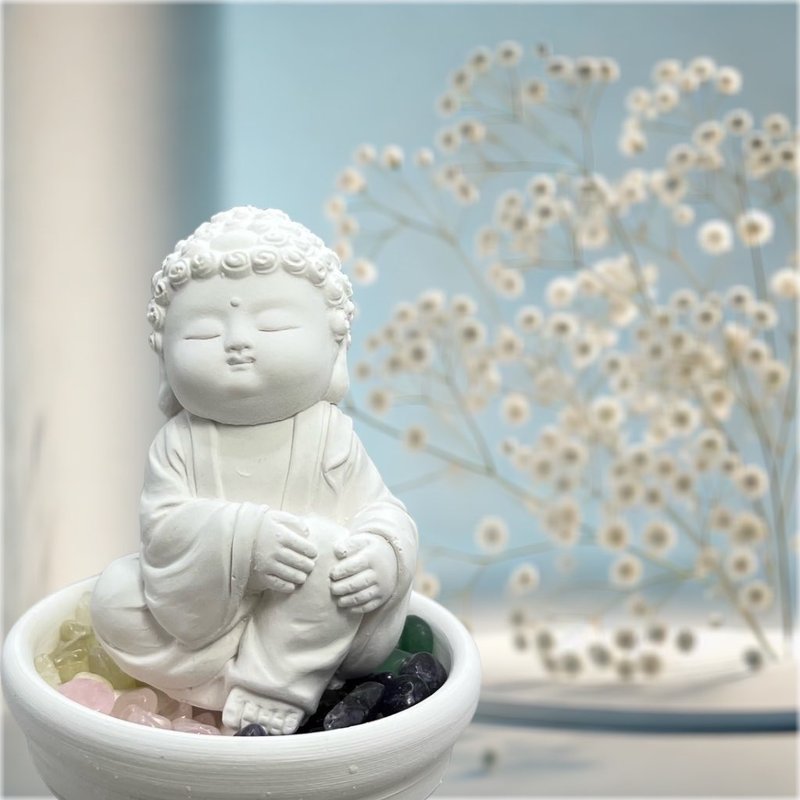 水晶擴香 五行水晶礦石之隨願小盤套組 開運能量水晶 - 香氛/精油/擴香 - 水泥 白色