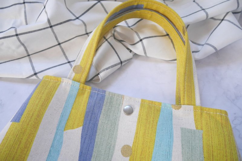 Droplet Bag - Streamline (Yellow) - กระเป๋าถือ - ผ้าฝ้าย/ผ้าลินิน สีเหลือง