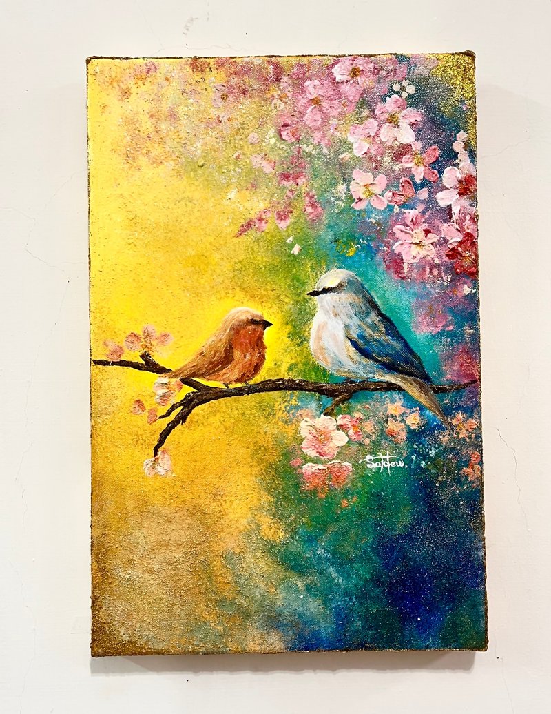 Joyful Sparrows · Gold Leaf Glitter Series - ตกแต่งผนัง - อะคริลิค 