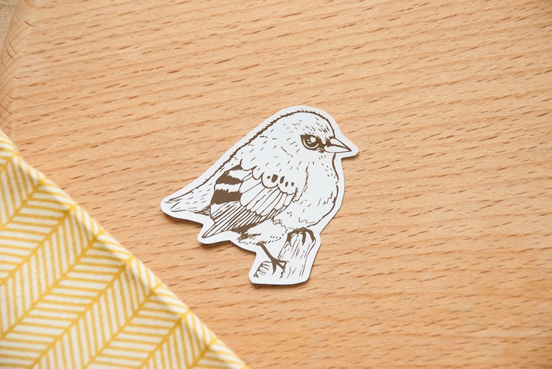 【動物系列】#4 單色小鳥 填色貼紙包 5張 - 貼紙 - 紙 白色