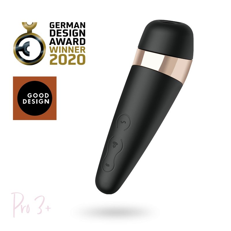 German Satisfyer Pro 3+ Clitoral Sucking Vibrator - Adult Products - Other Materials Black