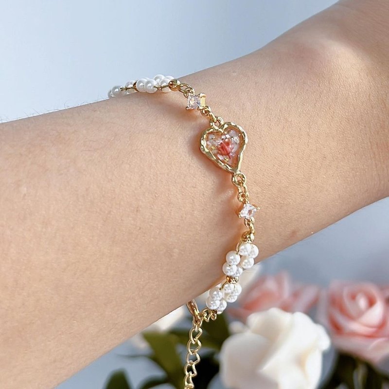 French Love Pearl Braided Bracelet - Bracelets - Other Metals Gold