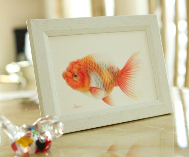 金魚 蘭鋳 原画 イラスト Illustration Goldfish Ranchu ショップ Deme Tyoubi ポスター 絵 Pinkoi