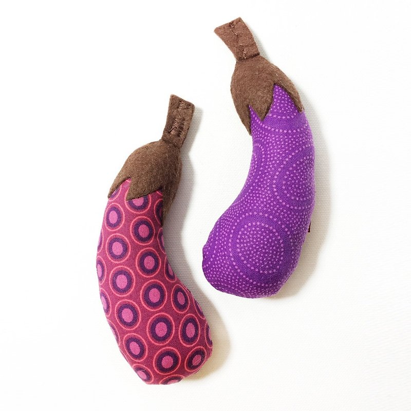 Dog Toys-Obi Series-Mini Eggplant (Red Purple) - ของเล่นสัตว์ - ผ้าฝ้าย/ผ้าลินิน สีม่วง