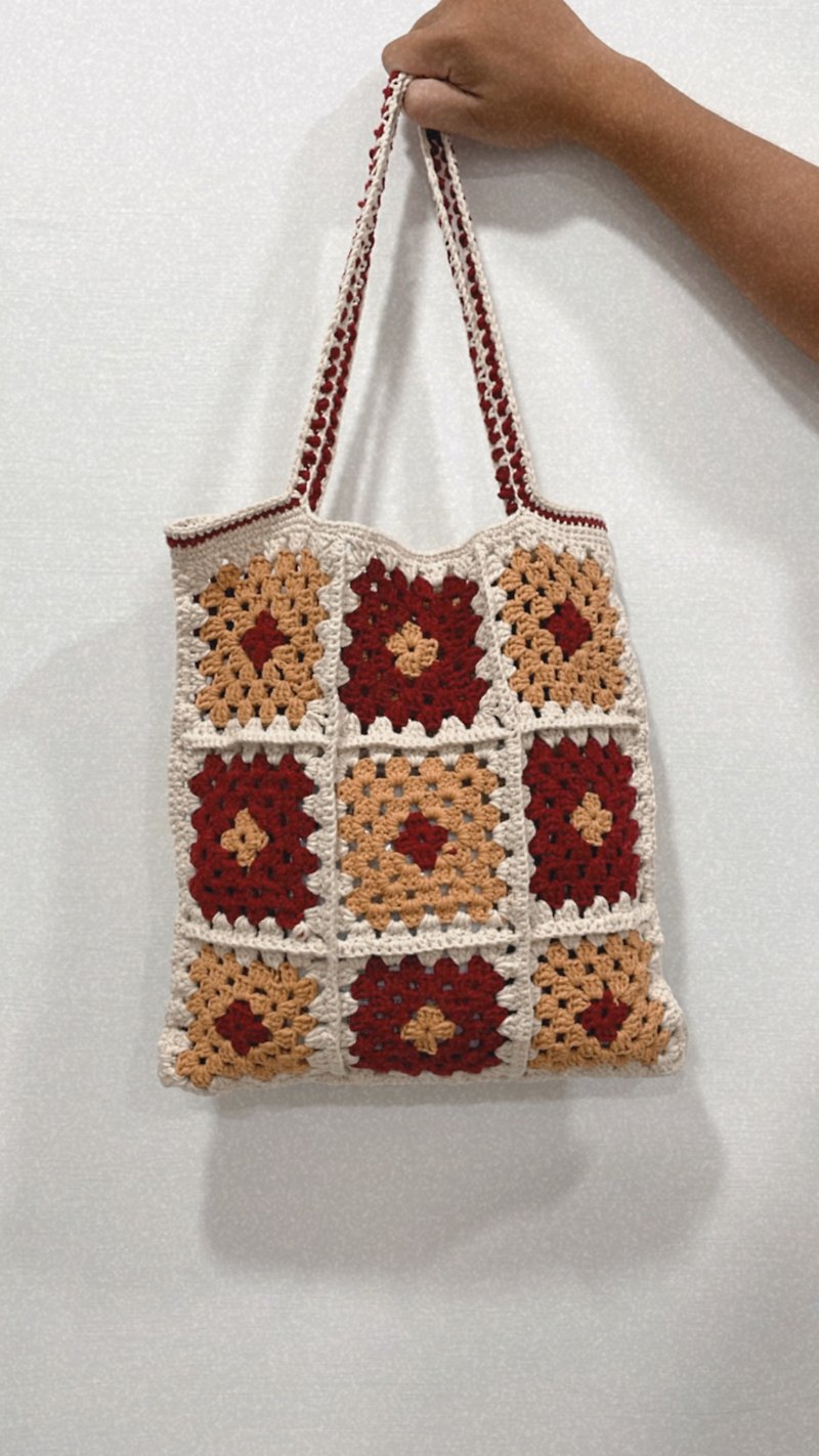 Handmade Grandmother Shoulder Bag Side Backpack - Handbags & Totes - Cotton & Hemp Multicolor