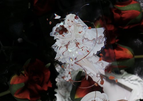 巫女sama事務所 紅玫瑰 純白女神樣 PET 紙膠帶 貝殼光 10米卷