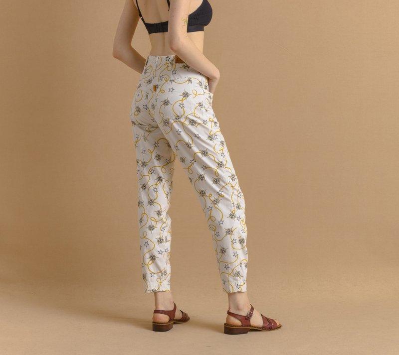 Bogner MOMs Cotton High Waisted Denim Straight Jeans Pants Trousers Small 7476 - 女長褲 - 棉．麻 白色