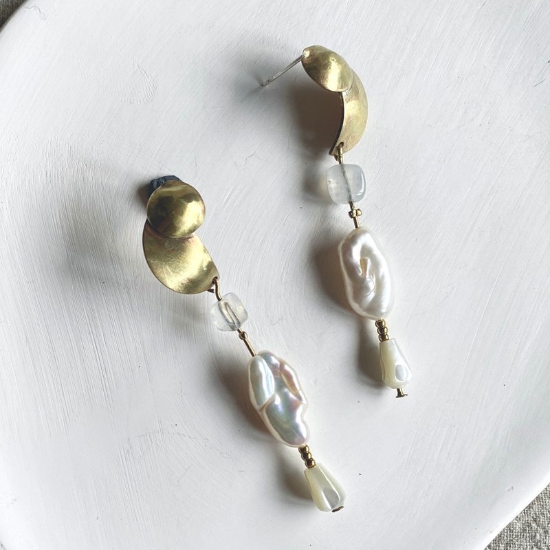 pearl earrings - Earrings & Clip-ons - Gemstone White