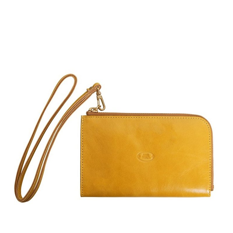 Neckband multifunctional zipper (5.5 inches) - Coin Purses - Genuine Leather Yellow