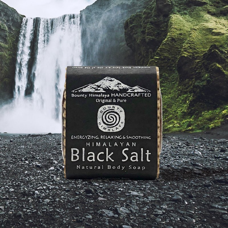 Nepal Himalayan Treasure Black Rock Salt Relief Skin Care and Hair Soap 100g (Add Rare Black Rock Salt) - สบู่ - วัสดุอื่นๆ สีดำ
