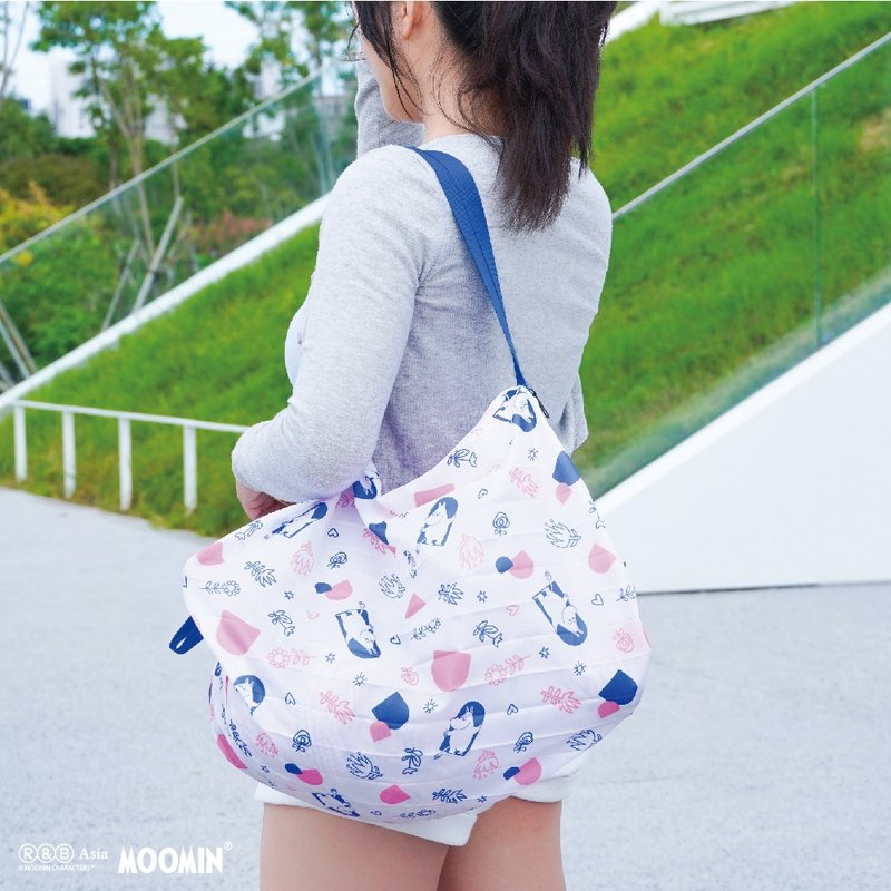 【MOOMIN】Folding organ shopping bag shopping bag - Handbags & Totes - Cotton & Hemp 