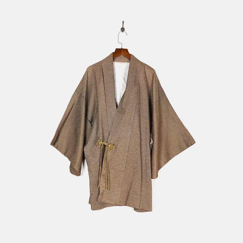 【蛋植物古著】閒適氣息印花古著和服羽織 - 女大衣/外套 - 其他人造纖維 