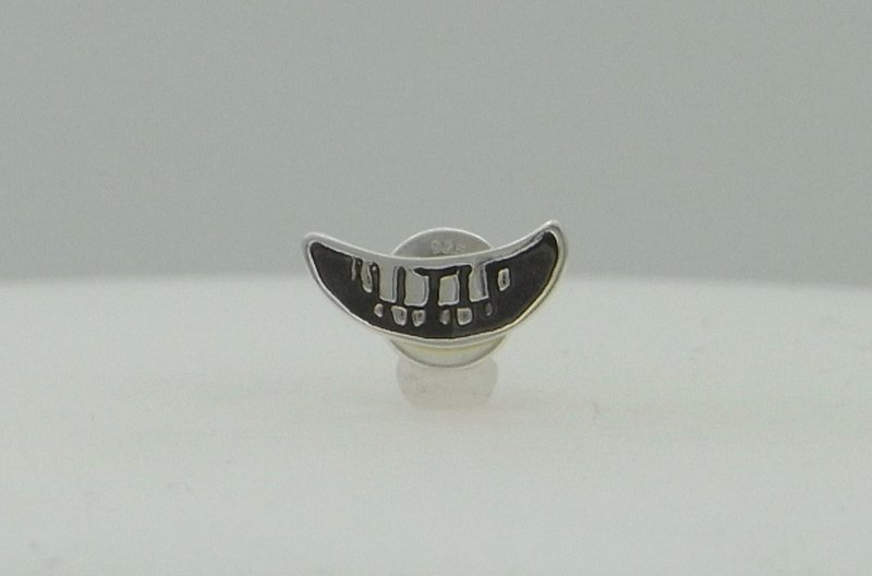 smile stamp Pierce_7 (s_m-O.57) 微笑 銀 耳釘 穿孔耳环 sterling silver stud earring - 耳環/耳夾/耳骨夾 - 純銀 銀色