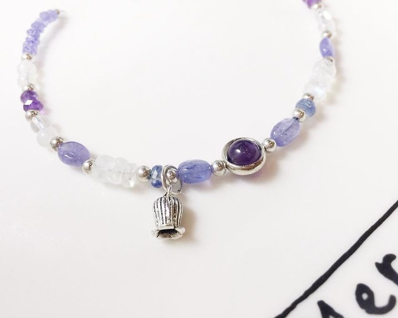 MH Sterling silver natural stone custom series _ wisdom of the eye (limited) - Bracelets - Gemstone Purple