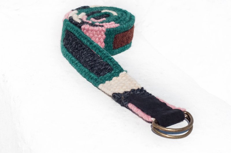 Boyfriend gift woven wool belt / Tibet woven belt - ethnic style South America grassland geometry - Belts - Wool Multicolor