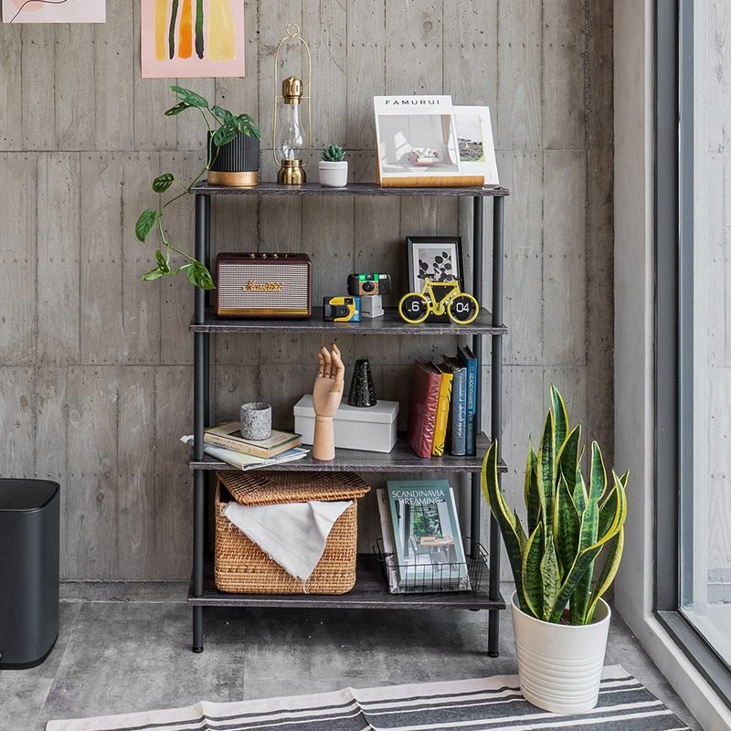 Chocolate biscuit four-tier storage rack / home storage - Shelves & Baskets - Other Metals Brown