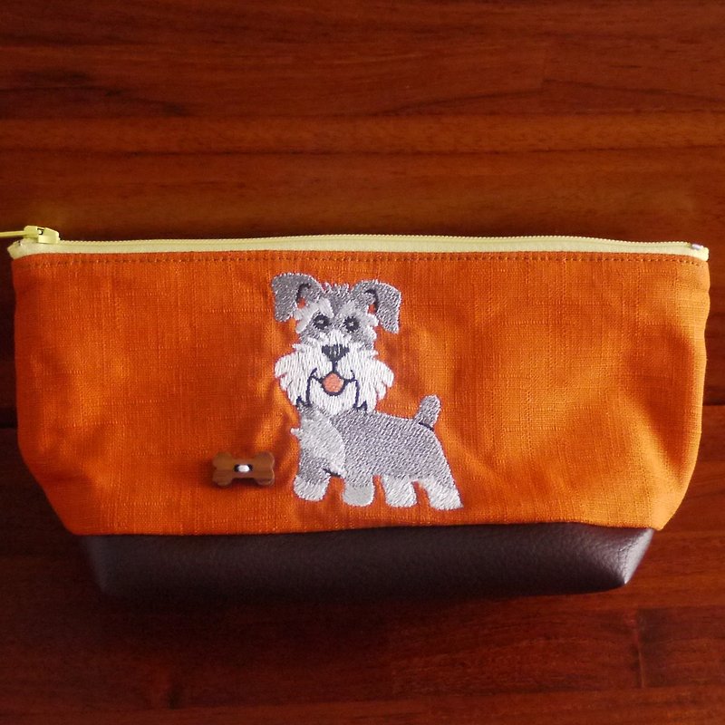 Schnauzer Custom Embroidery Pen Bag Storage Bag 10 Colors Free Embroidery Name Please Remarks - Pencil Cases - Thread Multicolor