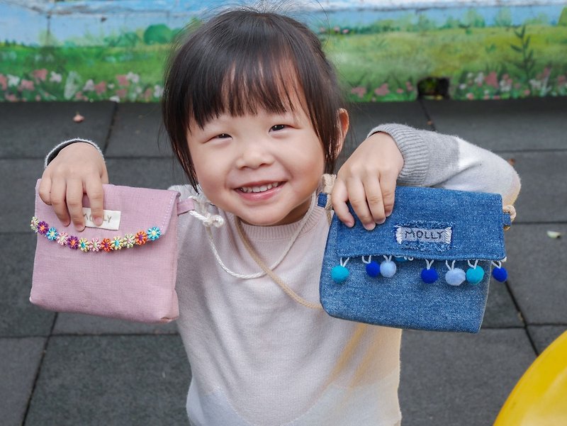 -Little girl side backpack-denim (please read the ordering instructions carefully) - Messenger Bags & Sling Bags - Cotton & Hemp Blue