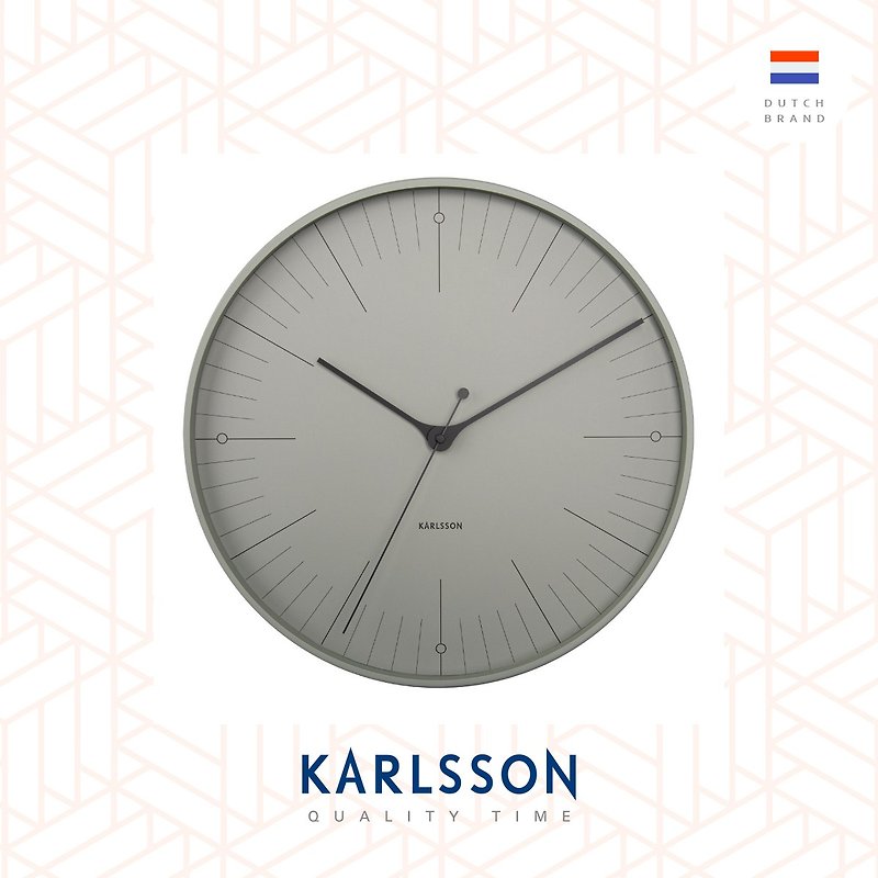 Karlsson wall clock 40cm Index grayed jade, Design by Boxtel & Buijs - Clocks - Other Metals Green