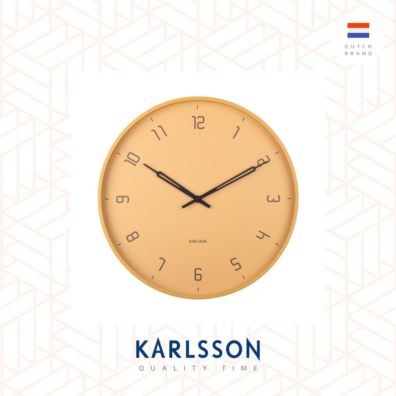 荷蘭Karlsson wall clock 40cm Stark matt honey yellow - 時鐘/鬧鐘 - 其他金屬 黃色