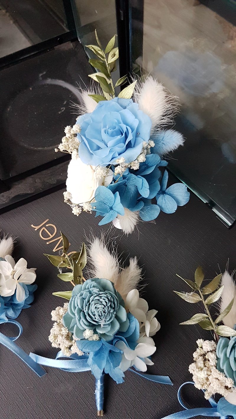Sea Tibetan Design | Blue Ocean. Beautiful legend does not wither flowers, dry corsage/groom/groomsman/principal - Corsages - Plants & Flowers Blue