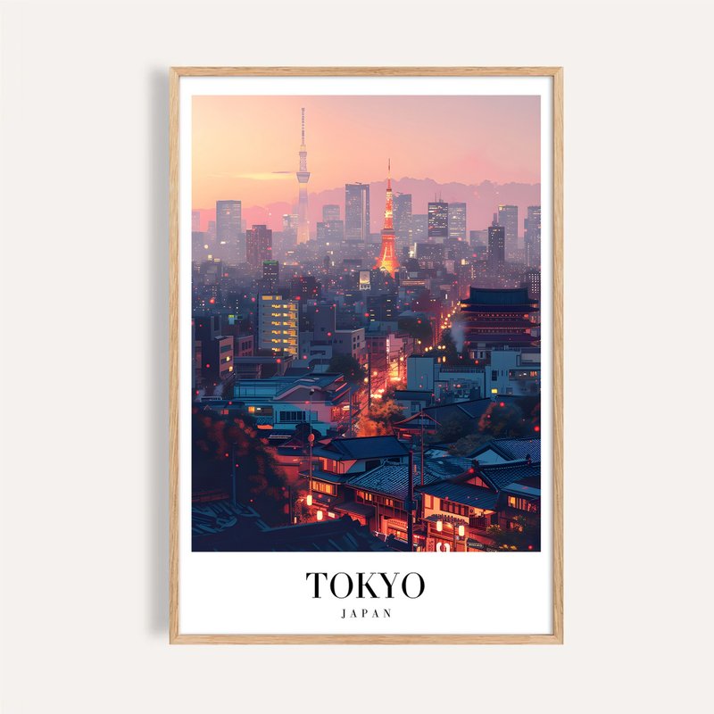 東京暮光 Tokyo Twilight City / 城市景觀插畫海報 掛畫 - 海報/掛畫/掛布 - 紙 
