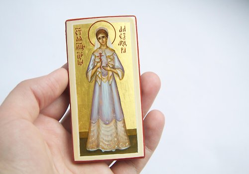 Orthodox small icons hand painted orthodox christian Saint Holy Empress Alexandra Romanov family Icon