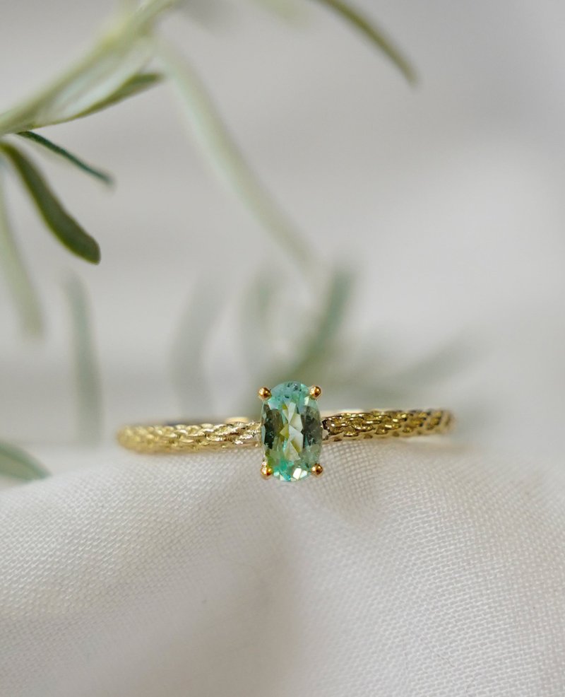 Paraiba Tourmaline  K18 Ring - General Rings - Other Metals Green