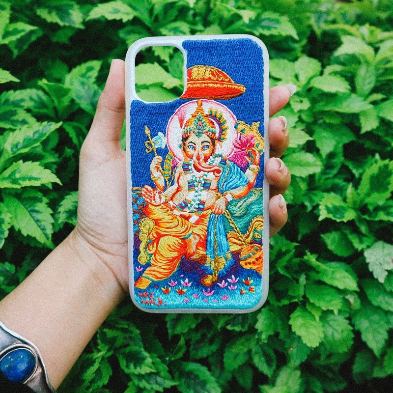 Ganesha God of India  **Customize Embroidery** - 手機殼/手機套 - 繡線 多色