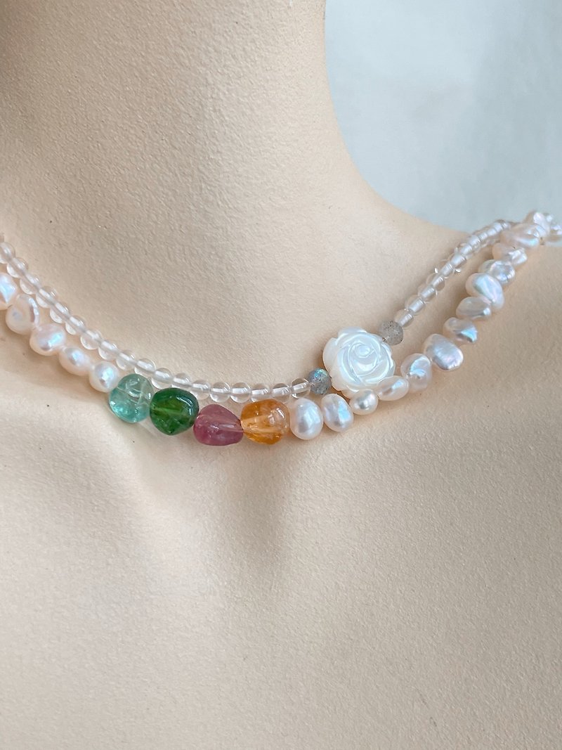 Colorful Candy Tourmaline Mini Pearl Bracelet Handmade Jewelry Single Gift Blessing Gift Box Packaging - สร้อยข้อมือ - ไข่มุก หลากหลายสี