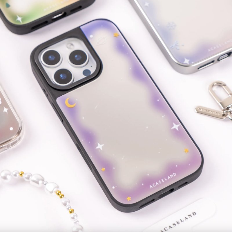 客製化 | 浪漫星空魔鏡框 鏡面 MagSafe 手機保護殻 - 手機殼/手機套 - 塑膠 