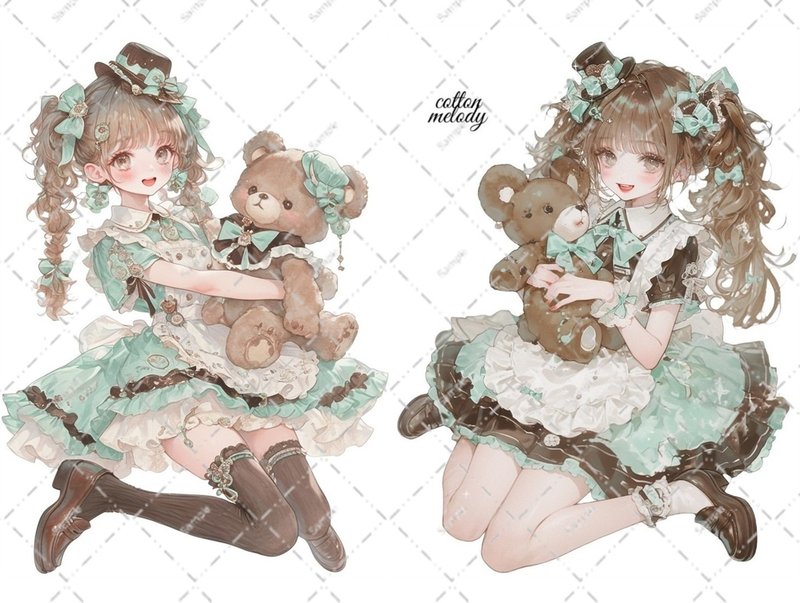 original sticker no.6814 人物ステッカー オリジナルステッカー 人物ステッカー 女の子ステッカー オリジナル人物ステッカー - 貼紙 - 紙 