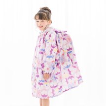 【kukka hippo】兒童一件式雨衣 附背包型收納袋 安全反光印刷