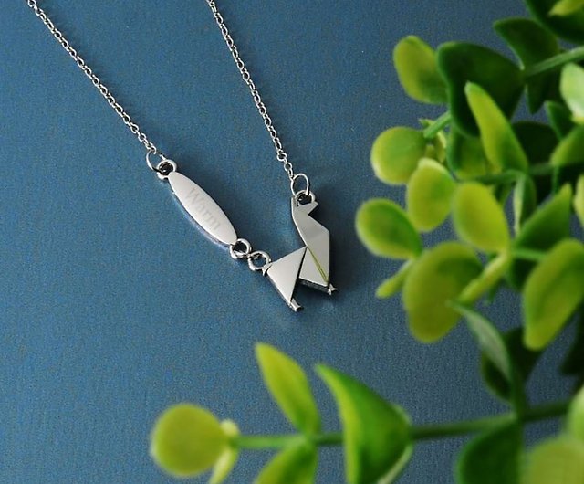 Silver Paper AirPlane Necklace / Origami Necklace/ Airplane Necklace